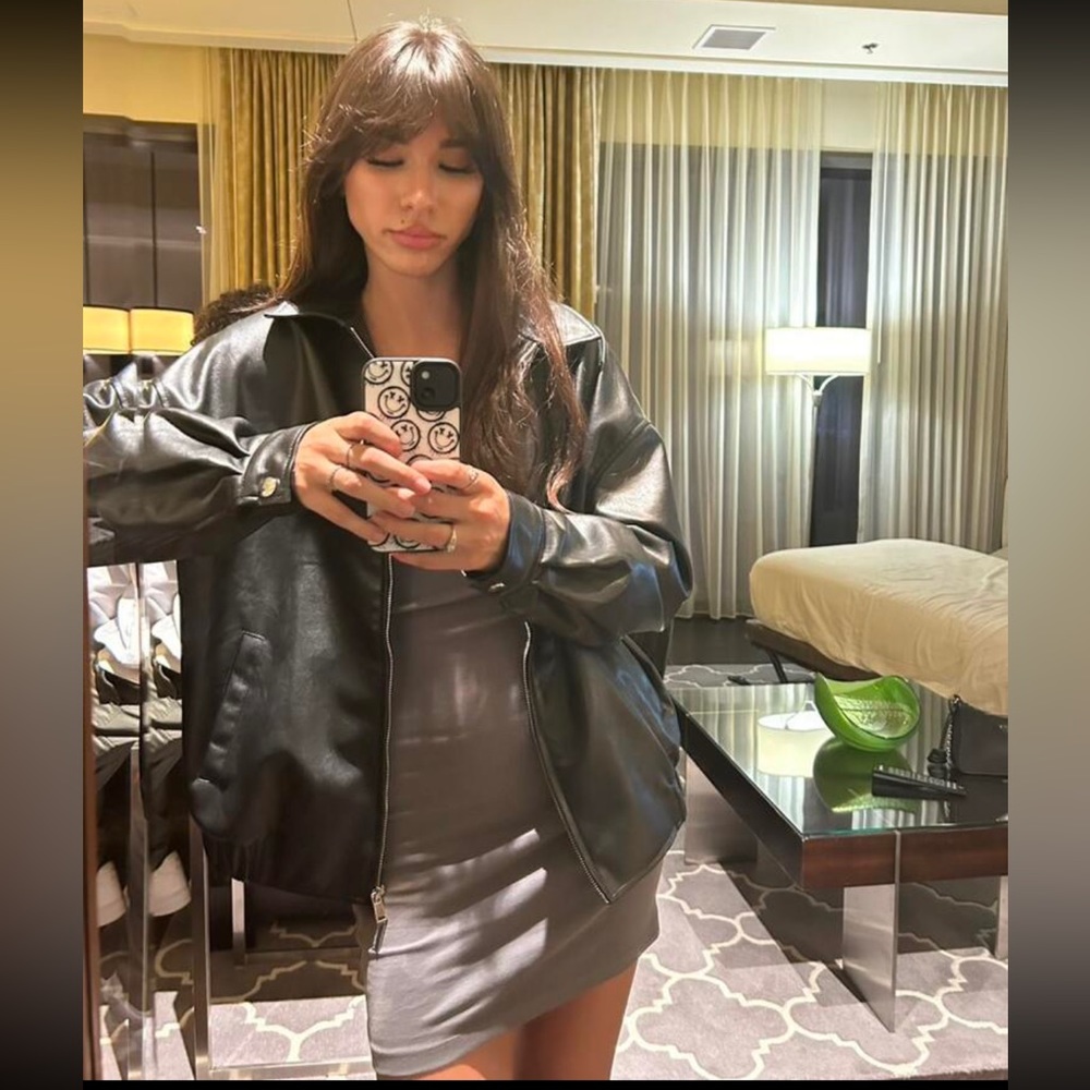 Black leather jacket
